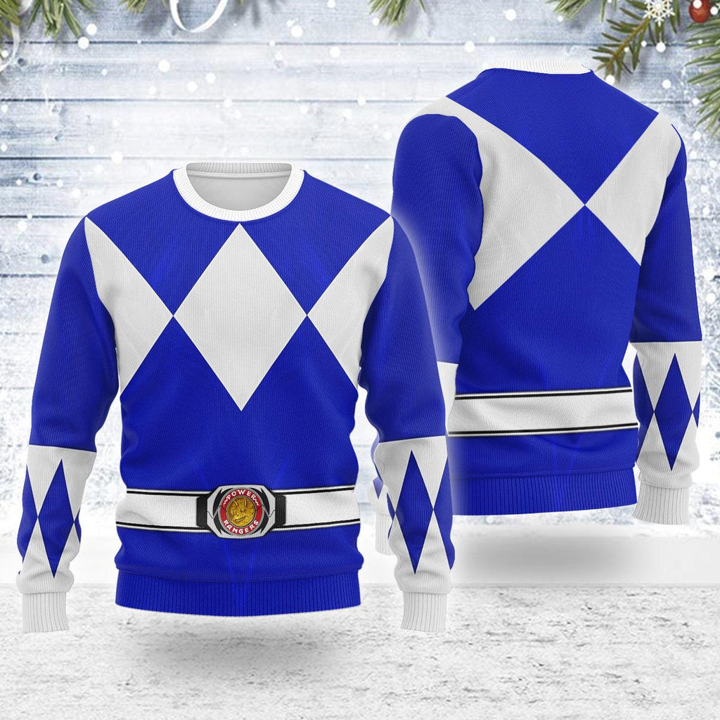 Merry Christmas Blue Ranger MM Unisex Wool Sweater - CustomsPig.com