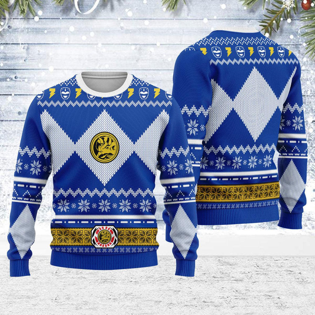 Merry Christmas  CustomsPig Unisex Christmas Sweater Blue Power Ranger 3D Apparel -  CustomsPig.com