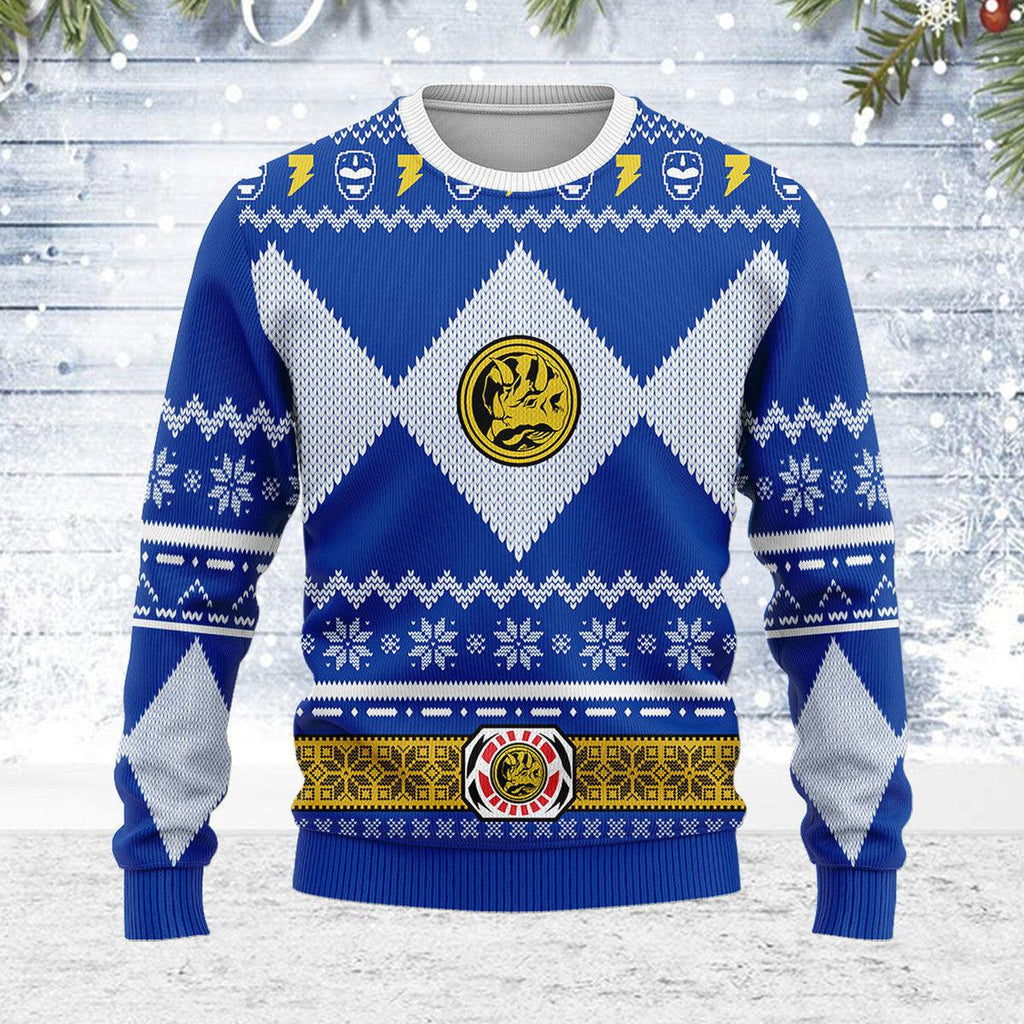 Merry Christmas  CustomsPig Unisex Christmas Sweater Blue Power Ranger 3D Apparel -  CustomsPig.com