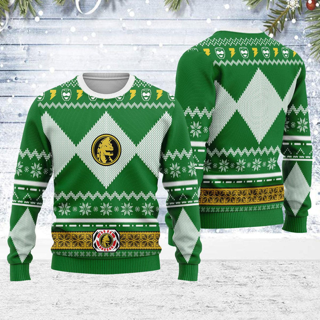 Merry Christmas  CustomsPig Unisex Christmas Sweater Green Power Ranger 3D Apparel -  CustomsPig.com