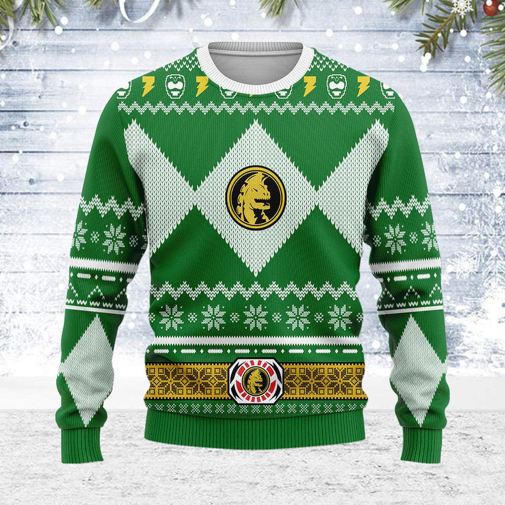 Merry Christmas  CustomsPig Unisex Christmas Sweater Green Power Ranger 3D Apparel -  CustomsPig.com