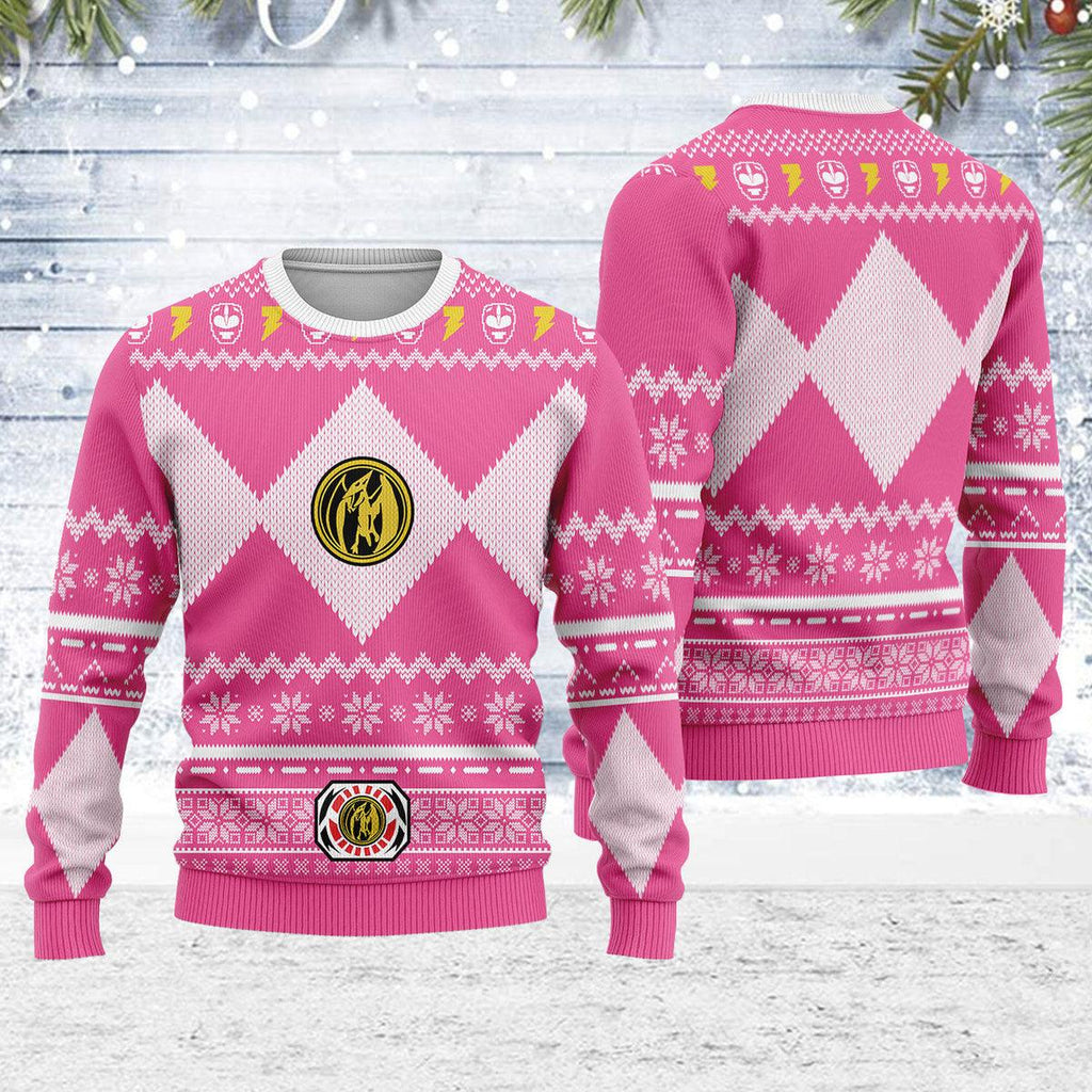 Merry Christmas  CustomsPig Unisex Christmas Sweater Pink Power Ranger 3D Apparel -  CustomsPig.com