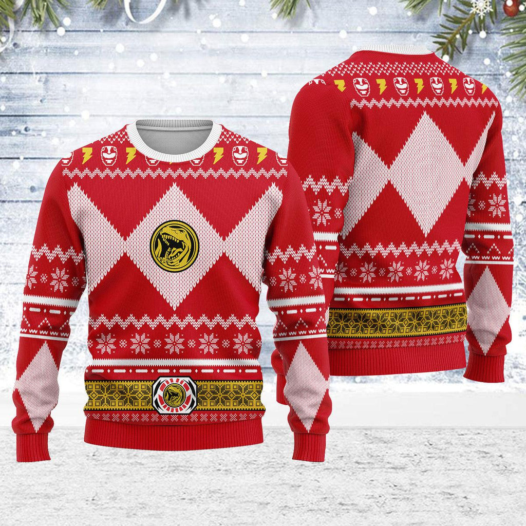 Merry Christmas  CustomsPig Unisex Christmas Sweater Red Power Ranger 3D Apparel -  CustomsPig.com