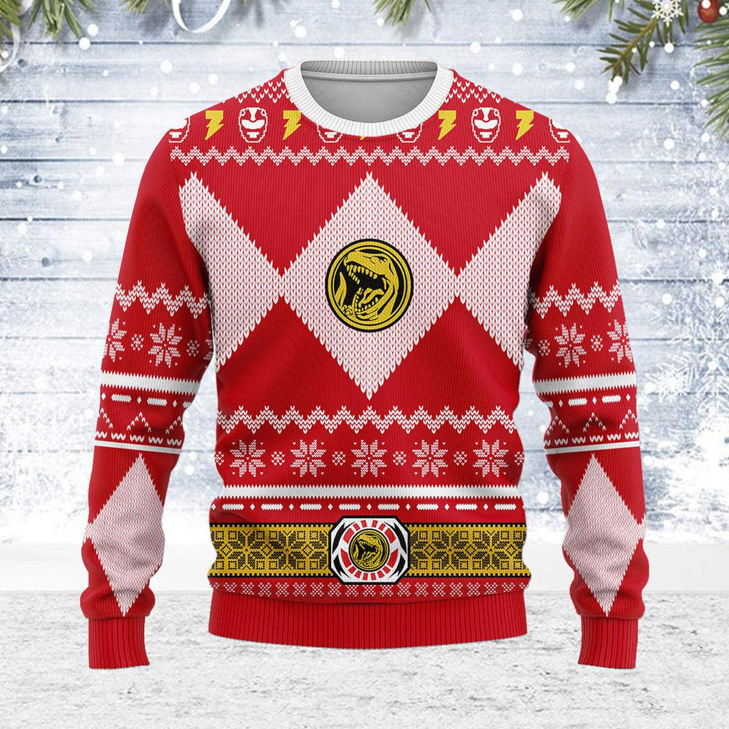 Merry Christmas  CustomsPig Unisex Christmas Sweater Red Power Ranger 3D Apparel -  CustomsPig.com