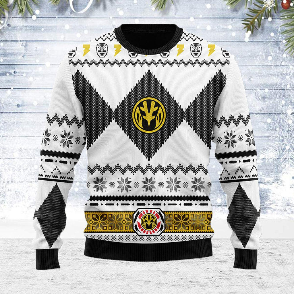 Merry Christmas  CustomsPig Unisex Christmas Sweater White Power Ranger 3D Apparel -  CustomsPig.com