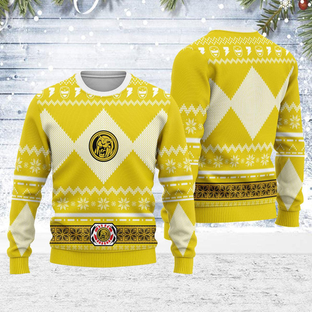 Merry Christmas  CustomsPig Unisex Christmas Sweater Yellow Power Ranger 3D Apparel -  CustomsPig.com