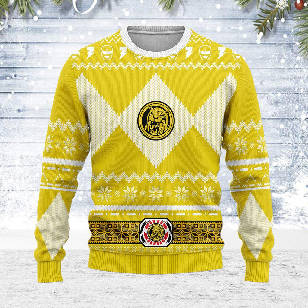 Merry Christmas  CustomsPig Unisex Christmas Sweater Yellow Power Ranger 3D Apparel -  CustomsPig.com