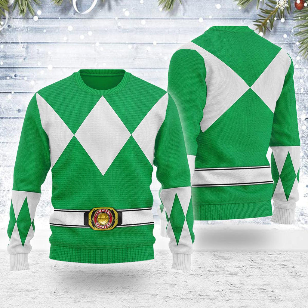 Merry Christmas Green Ranger MM Unisex Wool Sweater - CustomsPig.com