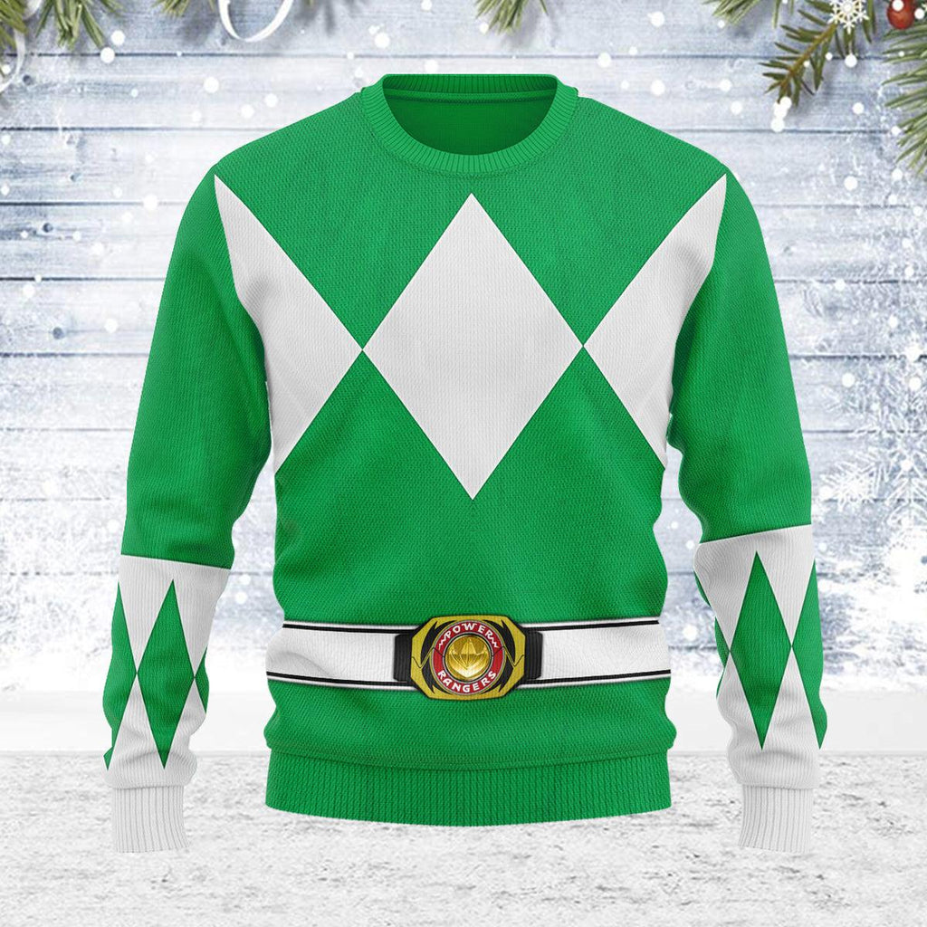 Merry Christmas Green Ranger MM Unisex Wool Sweater - CustomsPig.com