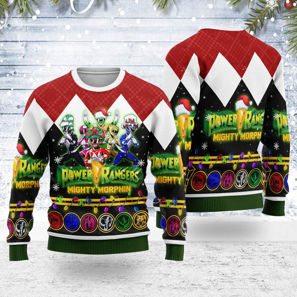 Merry Christmas HoHo Power Rangers MM Unisex Wool Sweater - CustomsPig.com