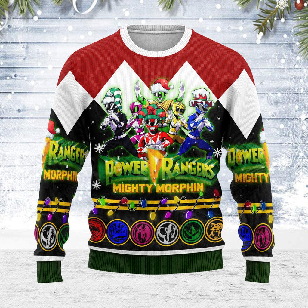 Merry Christmas HoHo Power Rangers MM Unisex Wool Sweater - CustomsPig.com