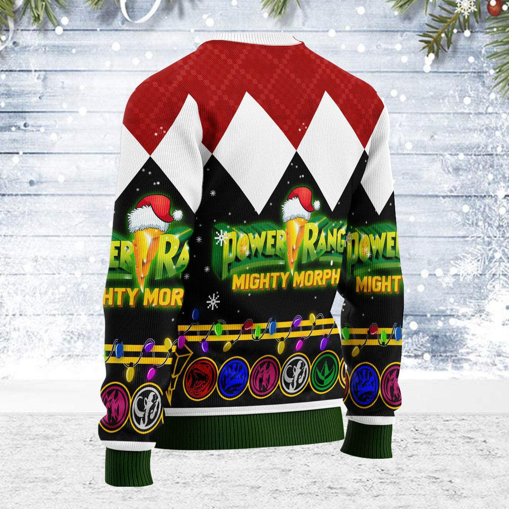 Merry Christmas HoHo Power Rangers MM Unisex Wool Sweater - CustomsPig.com