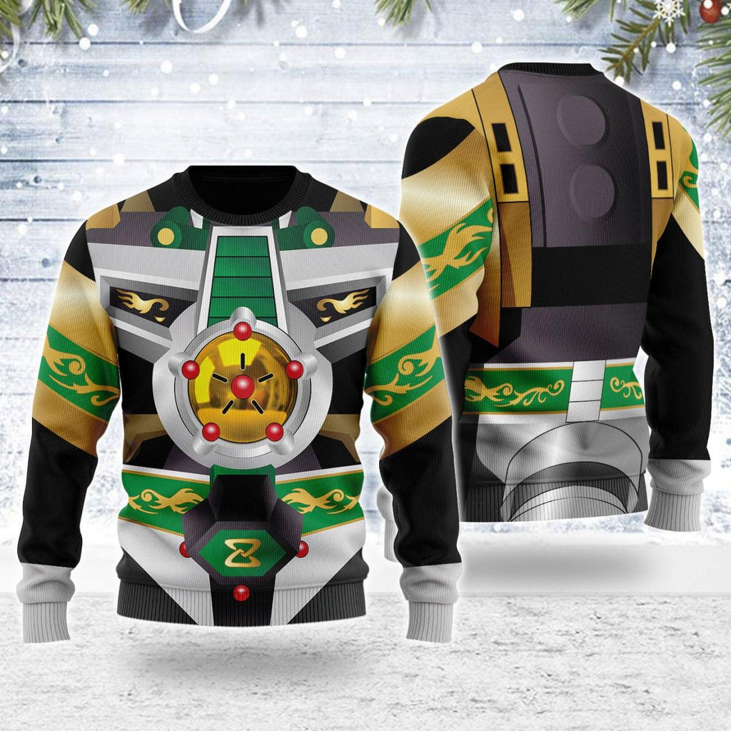 Merry Christmas Legacy Green Dragonzord Unisex Wool Sweater - CustomsPig.com