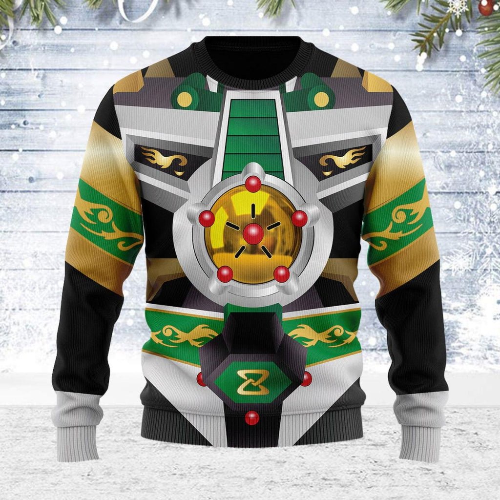 Merry Christmas Legacy Green Dragonzord Unisex Wool Sweater - CustomsPig.com