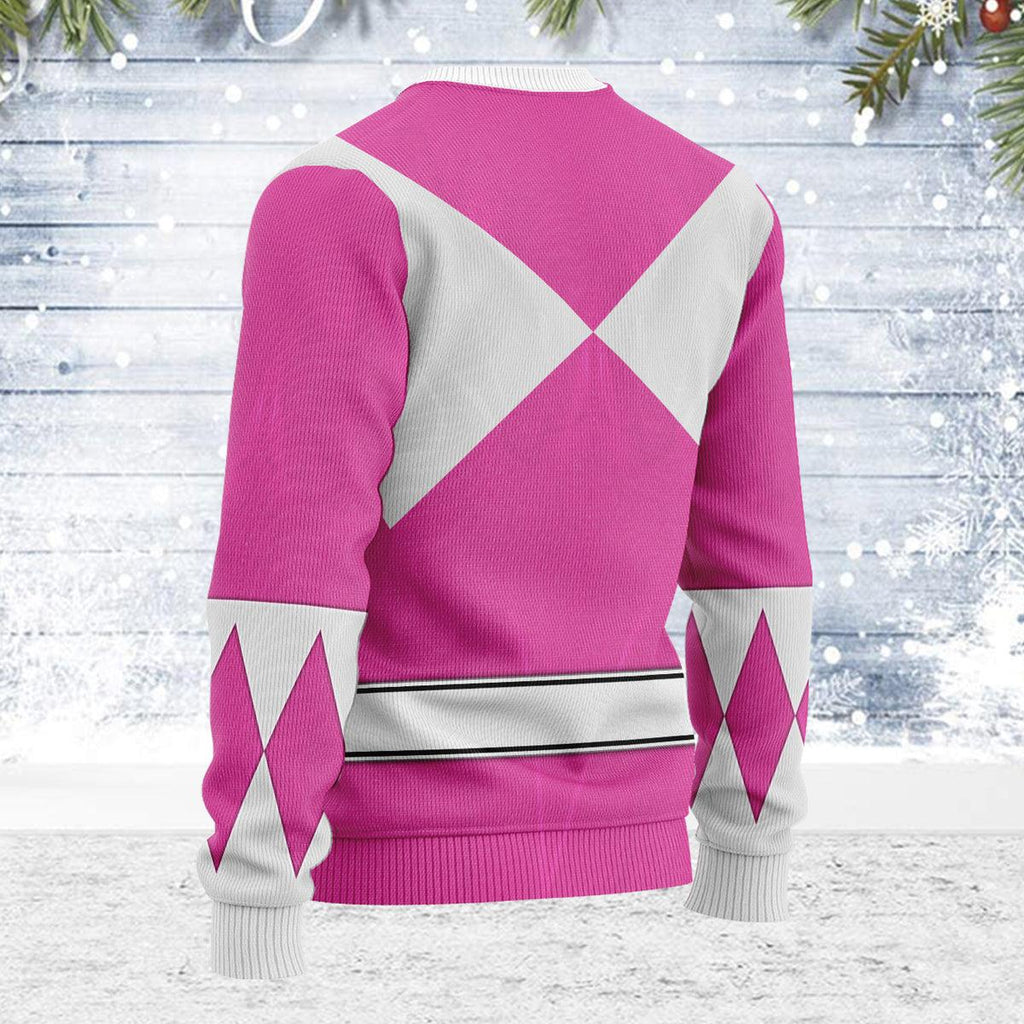 Merry Christmas Pink Ranger MM Unisex Wool Sweater - CustomsPig.com