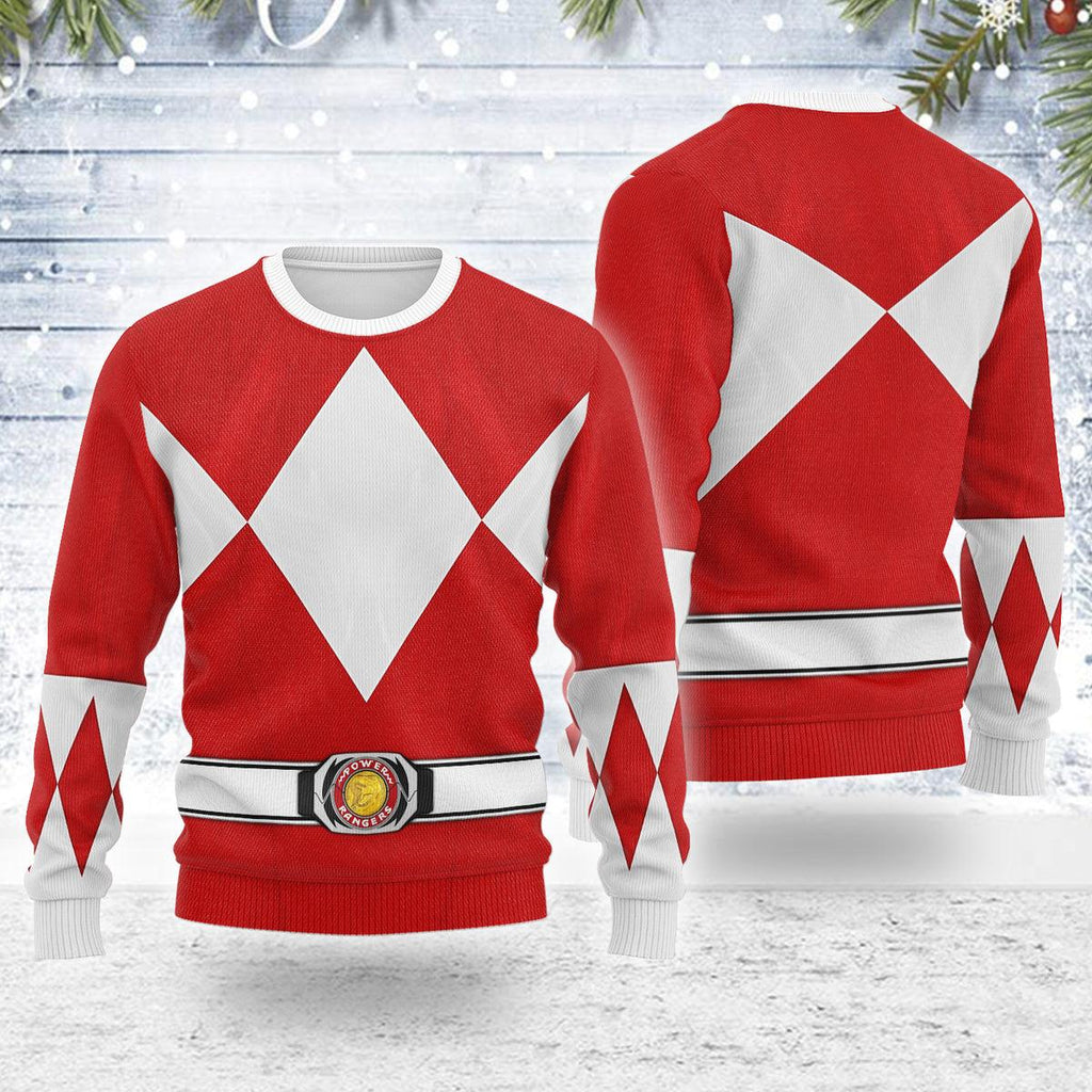 Merry Christmas Red Ranger MM Unisex Wool Sweater - CustomsPig.com