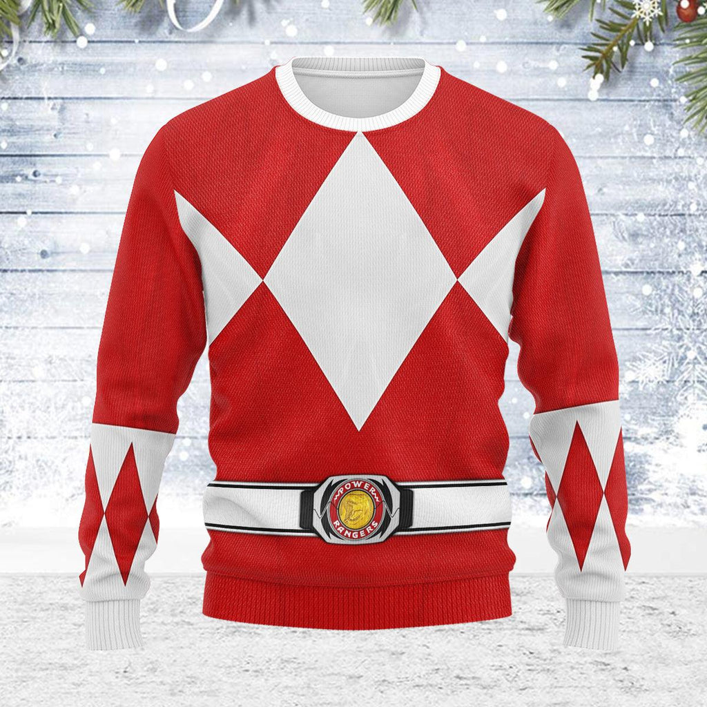 Merry Christmas Red Ranger MM Unisex Wool Sweater - CustomsPig.com