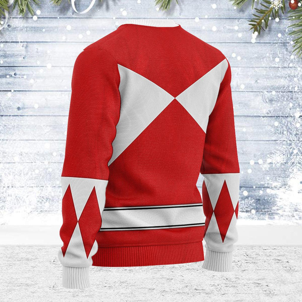 Merry Christmas Red Ranger MM Unisex Wool Sweater - CustomsPig.com