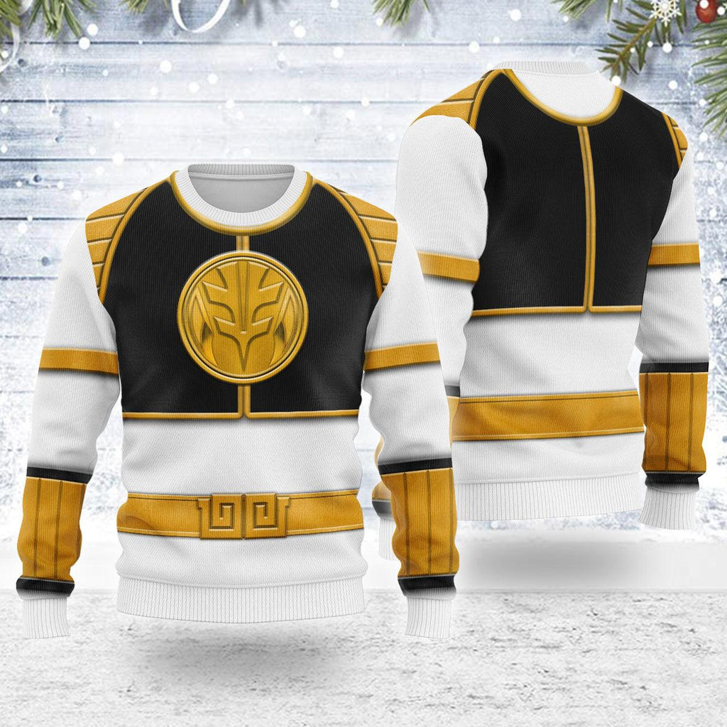 Merry Christmas White Ranger MM Unisex Wool Sweater - CustomsPig.com