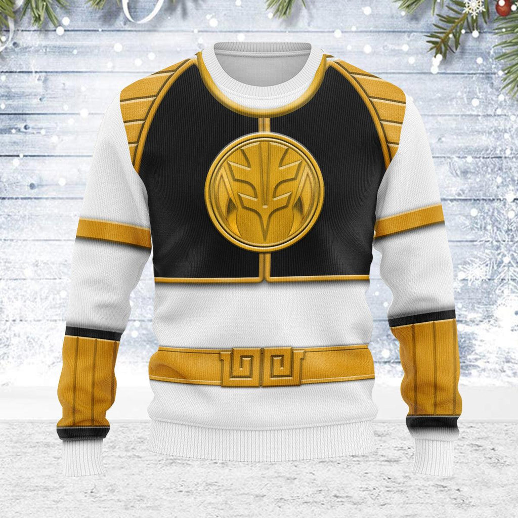 Merry Christmas White Ranger MM Unisex Wool Sweater - CustomsPig.com