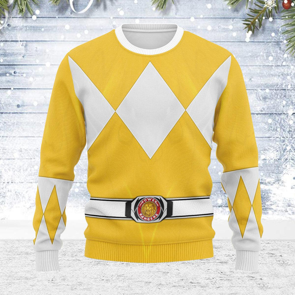 Merry Christmas Yellow Ranger MM Unisex Wool Sweater - CustomsPig.com