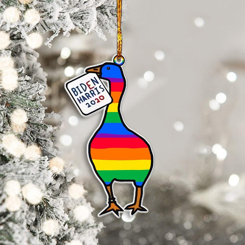Mica Ornament LGBT Biden Harris Goose - CustomsPig