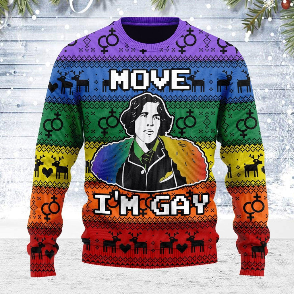 Move I'm Gay Ugly Christmas Sweater - CustomsPig