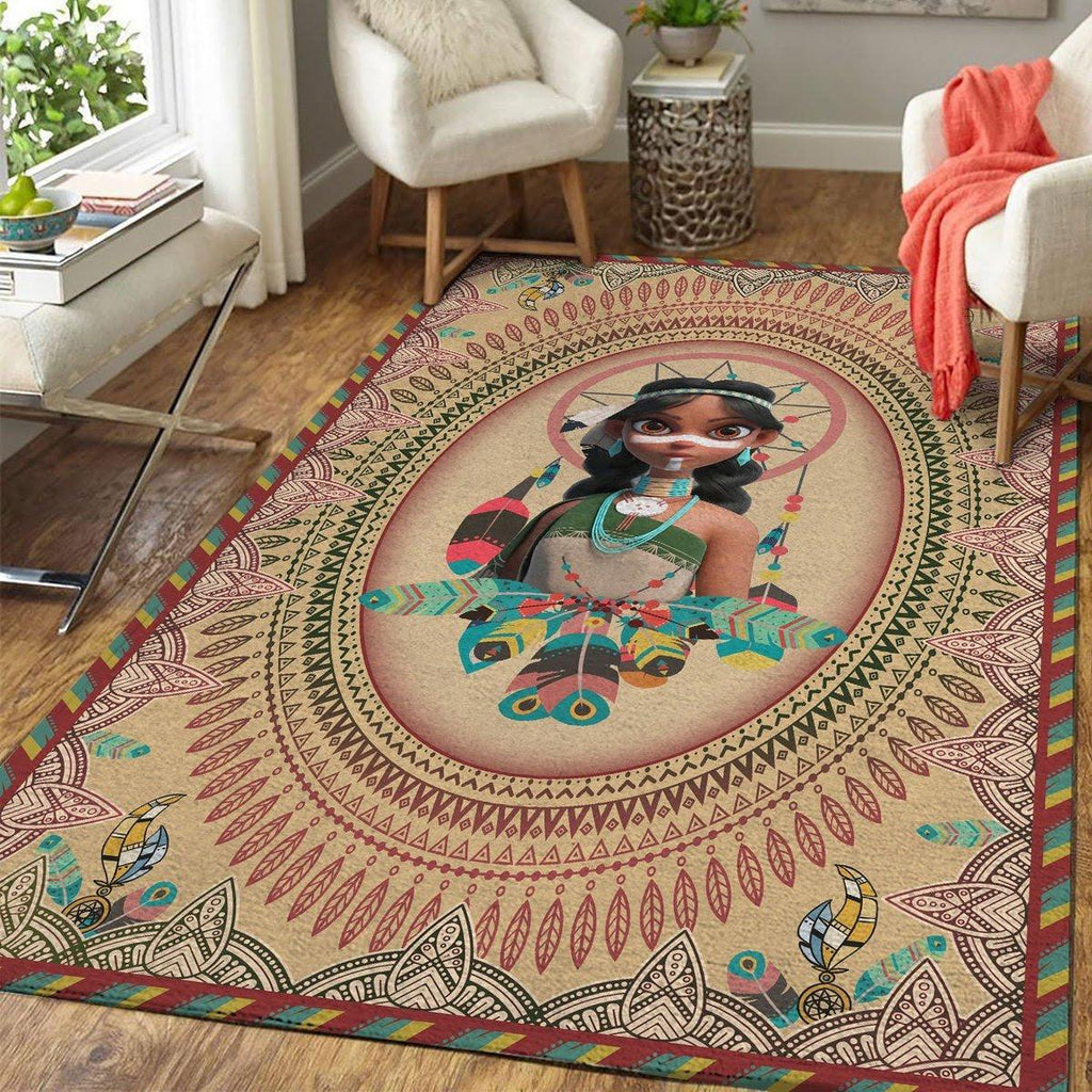 Native American Girl Rug - CustomsPig