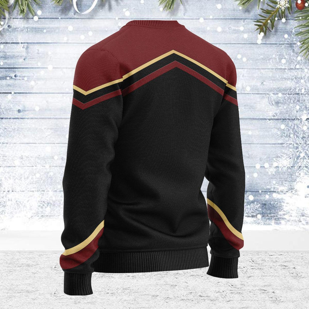 Picard Flag Officer Starfleet Uniform Circa Themed Christmas Wool Sweater - CustomsPig.com