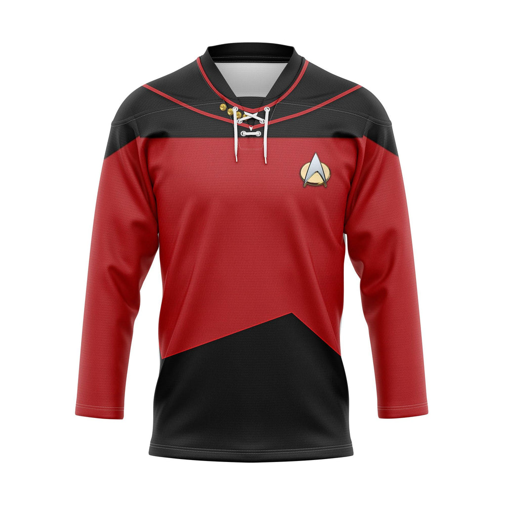 Picard The Next Generation Red Costume Hockey Jersey Sweatpants - CustomsPig.com