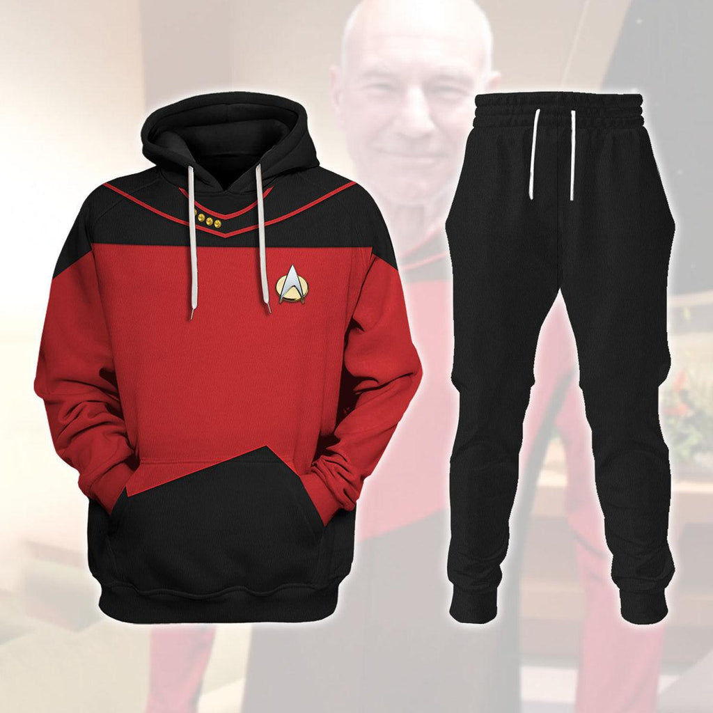 Picard The Next Generation Red Costume Hoodie Sweatshirt T-Shirt Sweatpants Apparel - CustomsPig.com