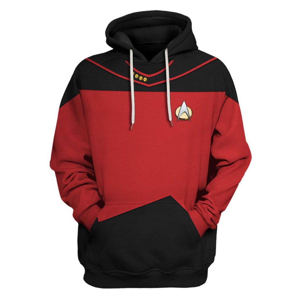 Picard The Next Generation Red Costume Hoodie Sweatshirt T-Shirt Sweatpants Apparel - CustomsPig.com