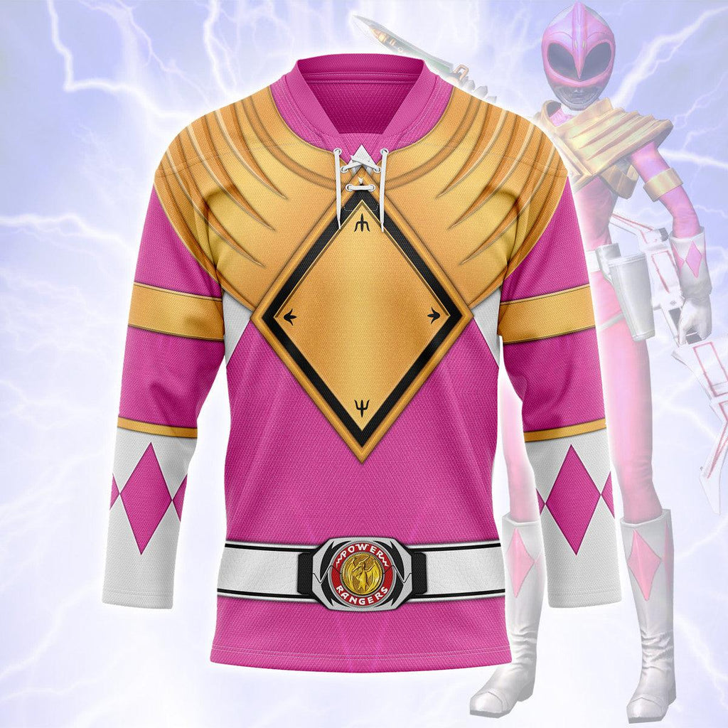 Pink Ranger Dragon Shield Hockey Jersey -  CustomsPig.com