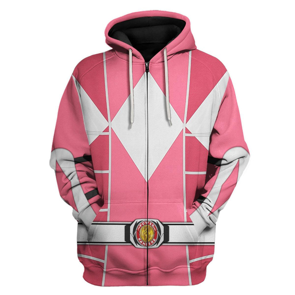 Pink Ranger Mighty Morphin Cosplay Hoodies Sweatshirt T-shirt Hawaiian - CustomsPig.com