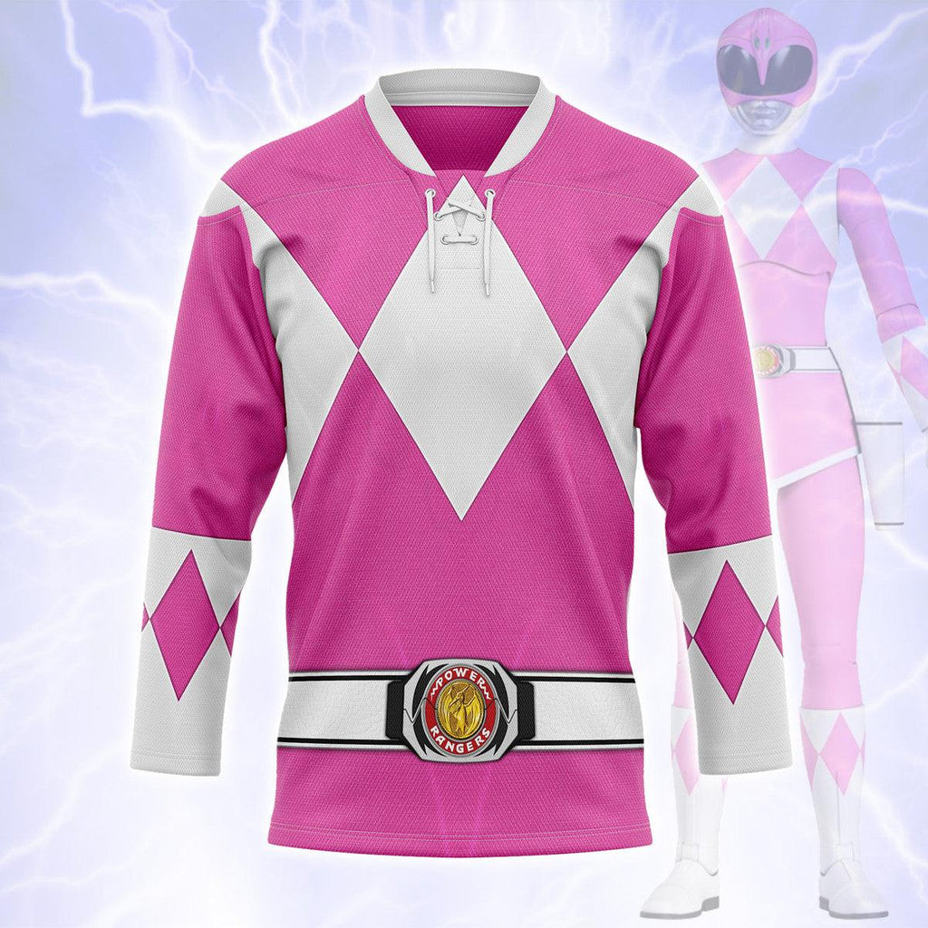 Pink Ranger Mighty Morphin Hockey Jersey -  CustomsPig.com