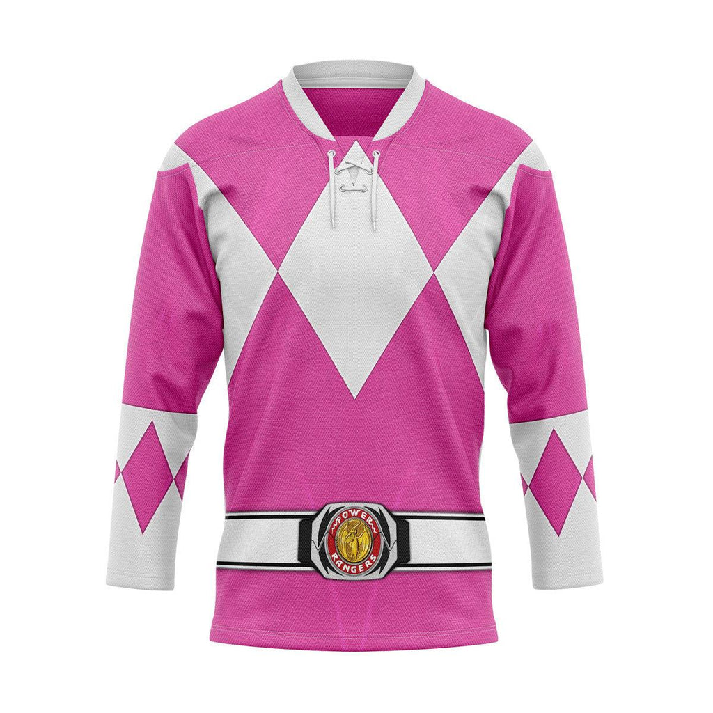 Pink Ranger Mighty Morphin Hockey Jersey -  CustomsPig.com