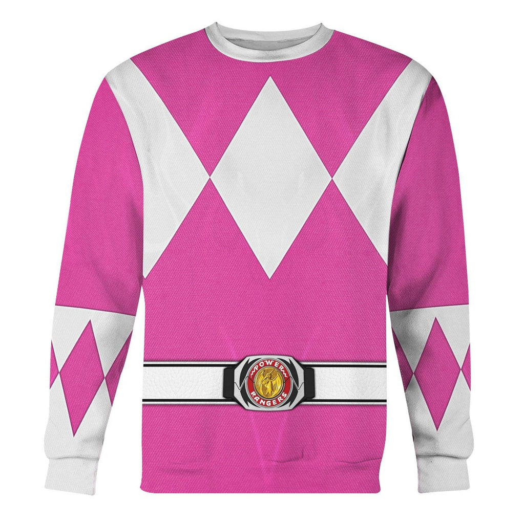 Pink Ranger Mighty Morphin Hoodies Sweatshirt T-shirt Hawaiian Tracksuit -  CustomsPig.com