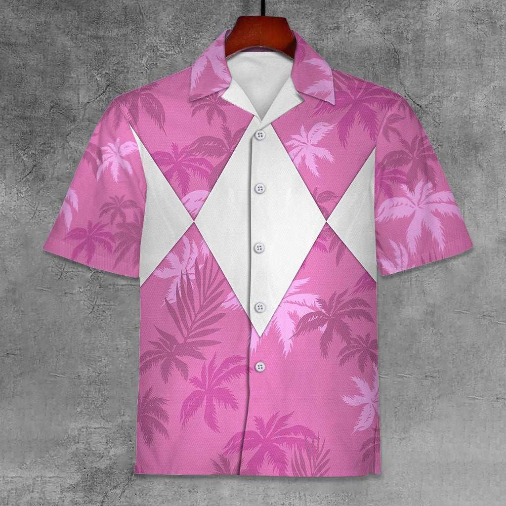 Pink Ranger x Tommy Vercetti Hawaiian Shirt & Beach Shorts - CustomsPig.com