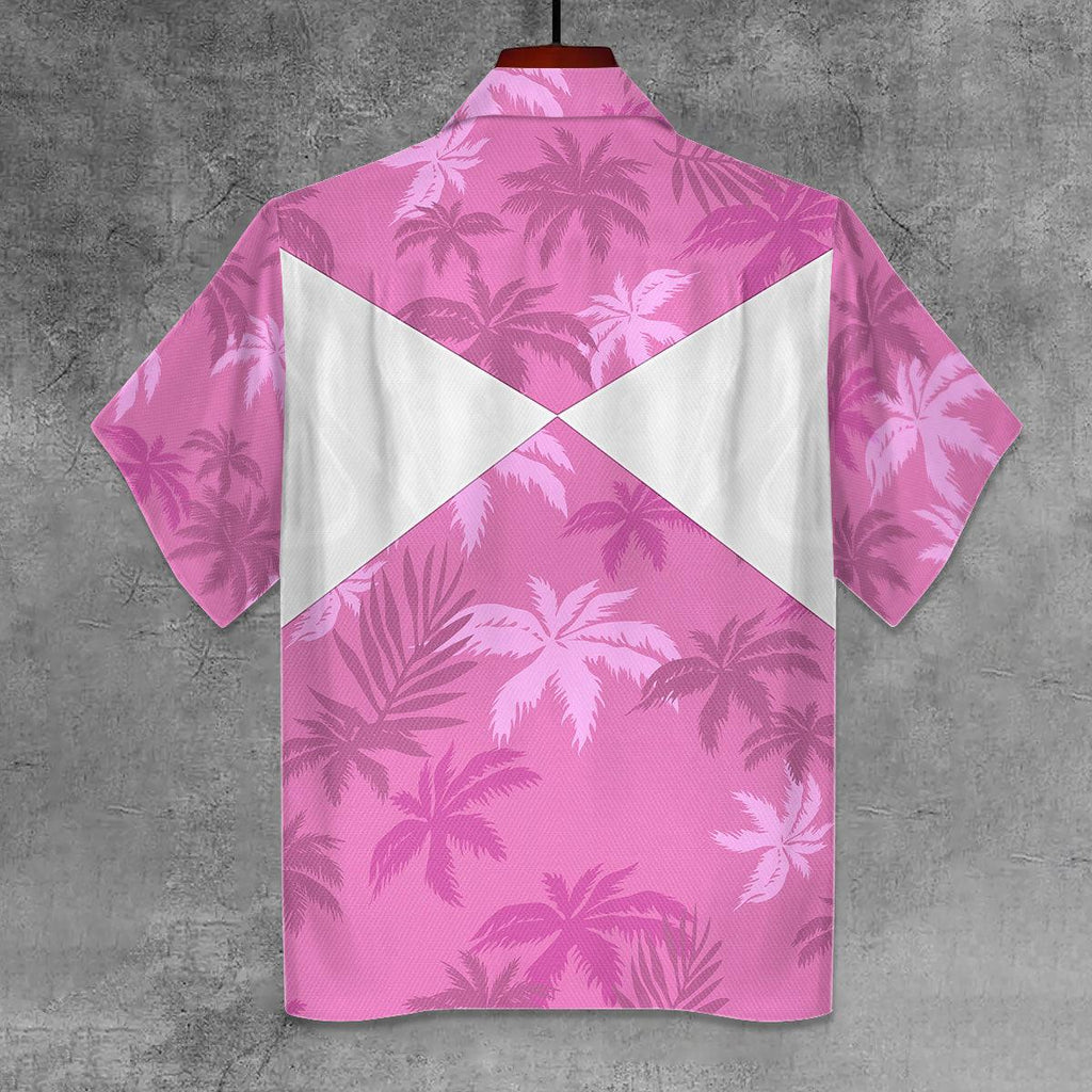 Pink Ranger x Tommy Vercetti Hawaiian Shirt & Beach Shorts - CustomsPig.com