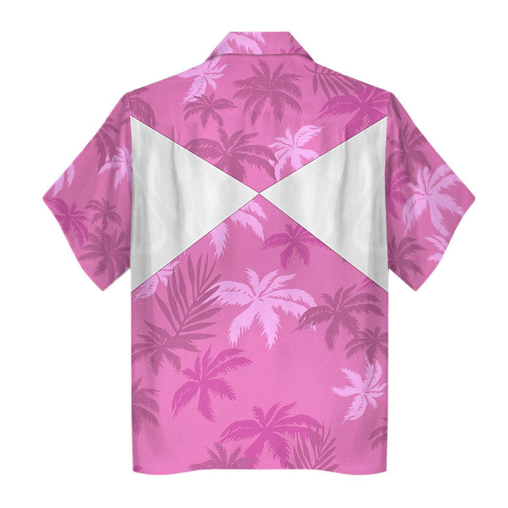 Pink Ranger x Tommy Vercetti Hawaiian Shirt & Beach Shorts - CustomsPig.com