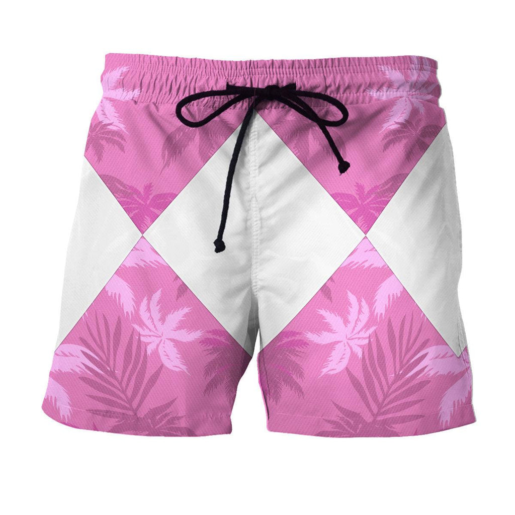 Pink Ranger x Tommy Vercetti Hawaiian Shirt & Beach Shorts - CustomsPig.com