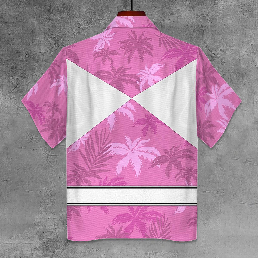 Pink Ranger x Tommy Vercetti Hawaiian Shirt Beach Shorts - CustomsPig.com