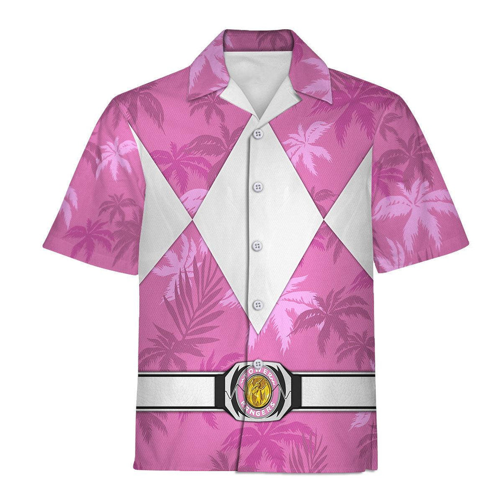 Pink Ranger x Tommy Vercetti Hawaiian Shirt Beach Shorts - CustomsPig.com