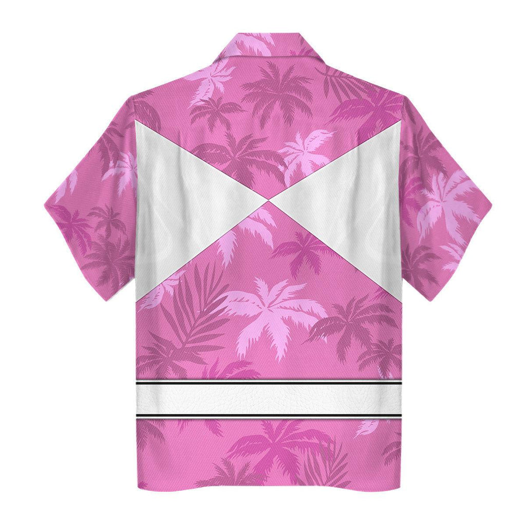 Pink Ranger x Tommy Vercetti Hawaiian Shirt Beach Shorts - CustomsPig.com