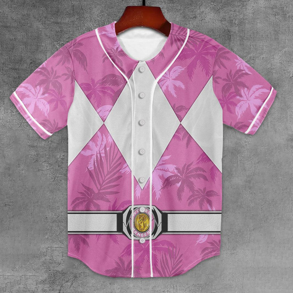 Pink Ranger x Tommy Vercetti MLB Jersey Shirt Beach Shorts - CustomsPig.com