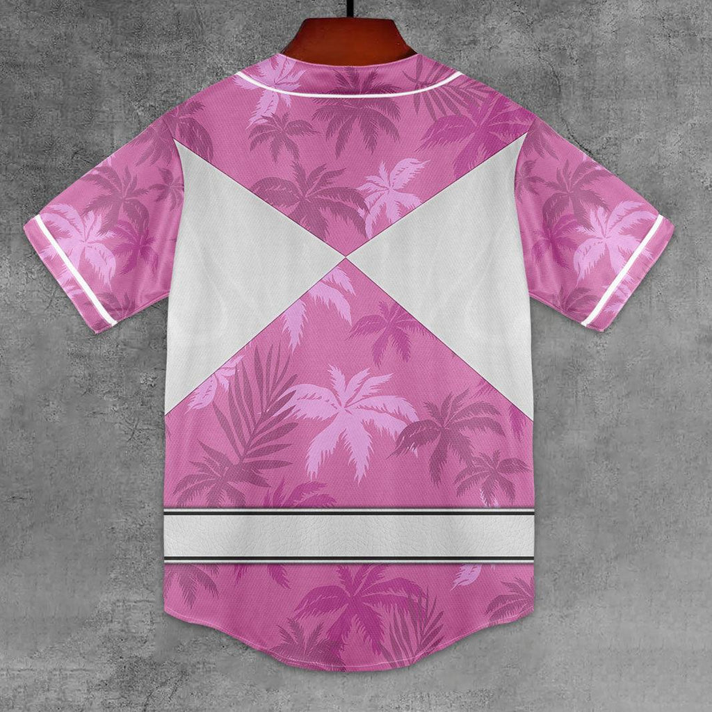 Pink Ranger x Tommy Vercetti MLB Jersey Shirt Beach Shorts - CustomsPig.com