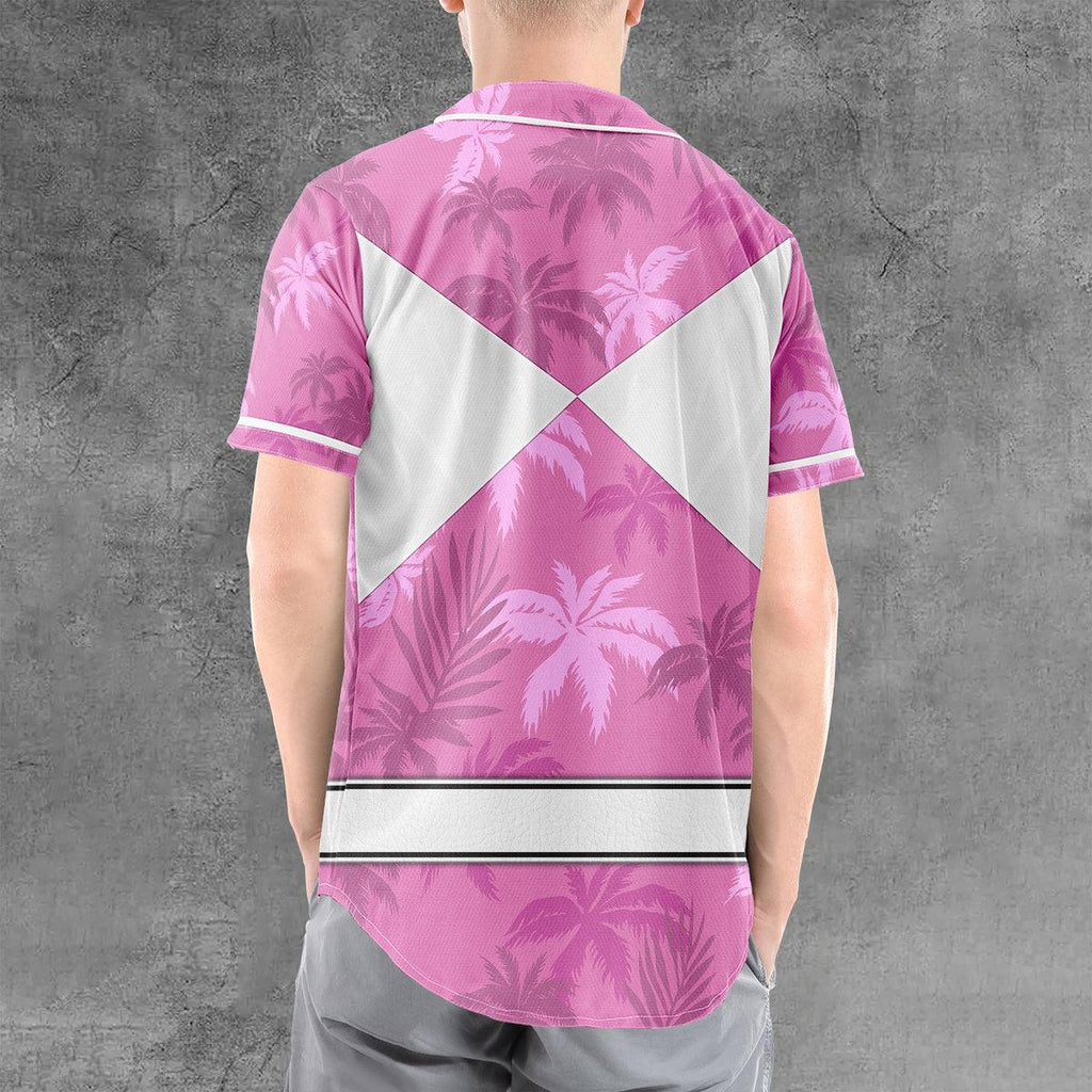 Pink Ranger x Tommy Vercetti MLB Jersey Shirt Beach Shorts - CustomsPig.com