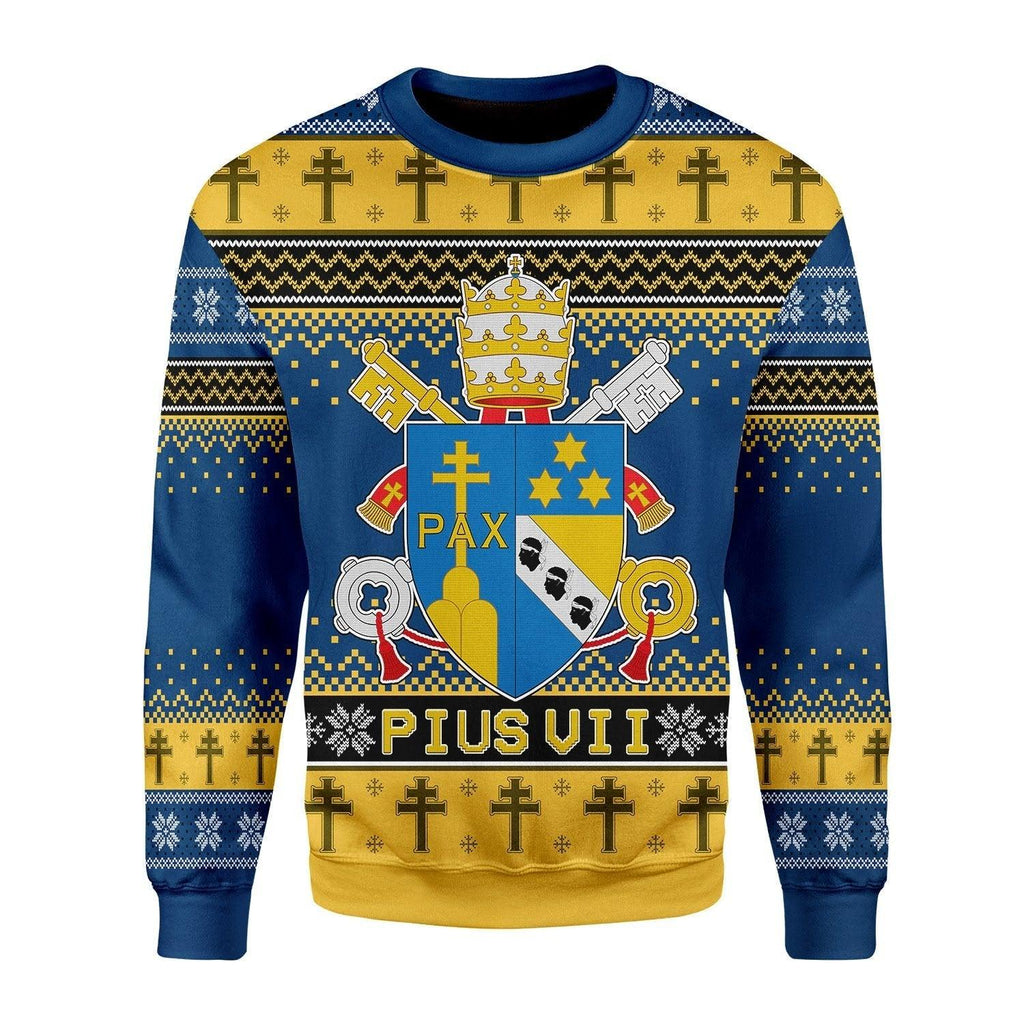 Pius VII Coat of Arms Christmas Sweater - CustomsPig