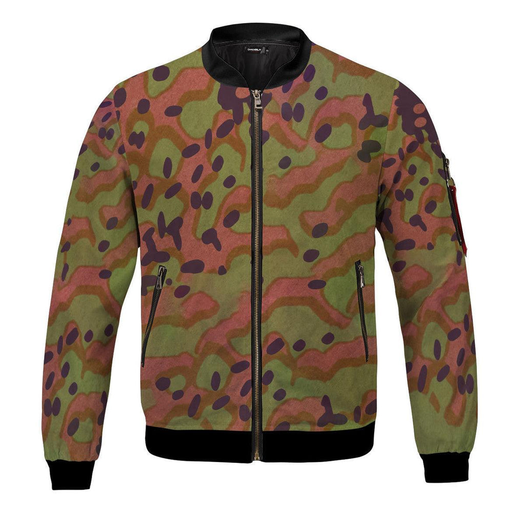 Platanenmuster German World War II Camouflage Patterns Bomber Jacket - CustomsPig