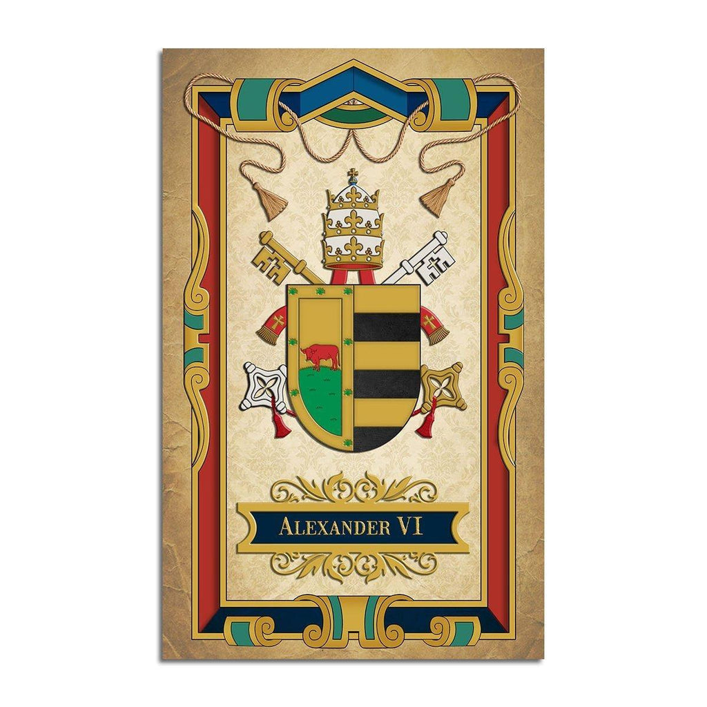 Pope Alexander VI Coat of Arms Rug - CustomsPig